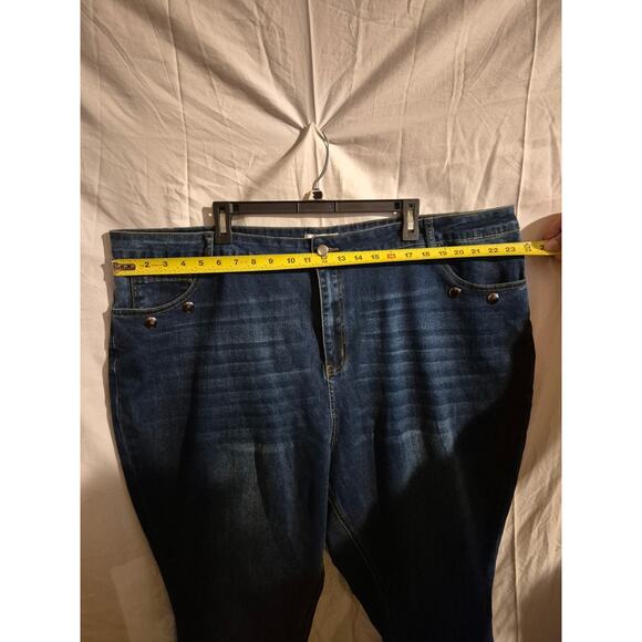 Agnes Orinda Blue Denim Jeans Stretch Comfort Size 4X (46”W x 27”L) - Picture 8 of 11